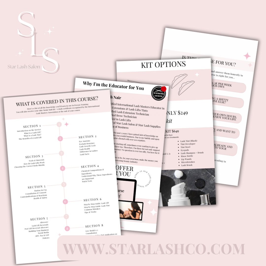 FREE INFO PACK - Online Lash Lift & Tint Course