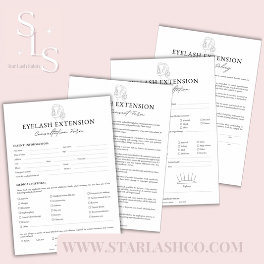 Lash Extension Forms - Downloadable